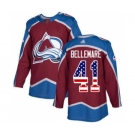 Men's Avalanche #41 Pierre-Edouard Bellemare Burgundy Home Authentic USA Flag Stitched Hockey Jersey