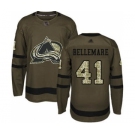 Men's Avalanche #41 Pierre-Edouard Bellemare Green Salute to Service Stitched Hockey Jersey