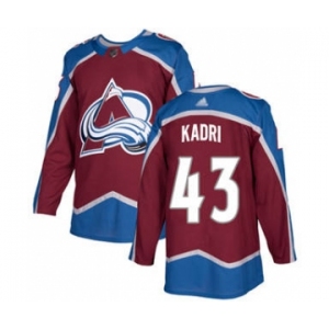Men's Avalanche #43 Nazem Kadri Burgundy Home Stitched Hockey Jersey