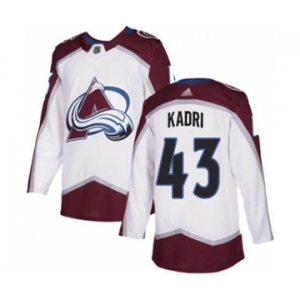 Men's Avalanche #43 Nazem Kadri White Road Stitched Hockey Jersey