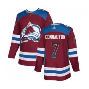 Men's Avalanche #7 Kevin Connauton Burgundy Home Authentic Drift Fashion Stitched Hockey Jersey