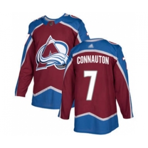 Men's Avalanche #7 Kevin Connauton Burgundy Home Authentic Stitched Hockey Jersey