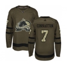 Men's Avalanche #7 Kevin Connauton Green Salute to Service Stitched Hockey Jersey