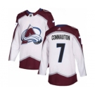 Men's Avalanche #7 Kevin Connauton White Road Authentic Stitched Hockey Jersey