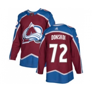 Men's Avalanche #72 Joonas Donskoi Burgundy Home Authentic Stitched Hockey Jersey