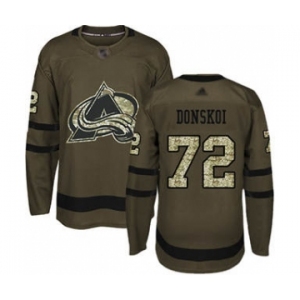 Men's Avalanche #72 Joonas Donskoi Green Salute to Service Stitched Hockey Jersey