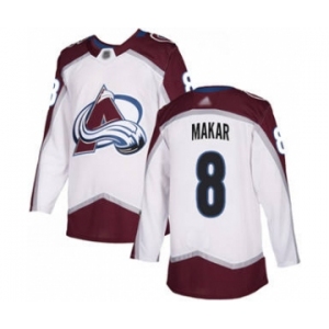 Men's Avalanche #8 Cale Makar White Road Authentic Stitched Hockey Jersey