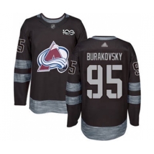 Men's Avalanche #95 Andre Burakovsky Black 1917-2017 100th Anniversary Stitched Hockey Jersey