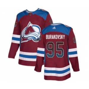 Men's Avalanche #95 Andre Burakovsky Burgundy Home Authentic Drift Fashion Stitched Hockey Jersey