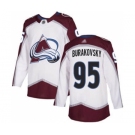 Men's Avalanche #95 Andre Burakovsky White Road Authentic Stitched Hockey Jersey