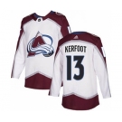 Men's Colorado Avalanche #13 Alexander Kerfoot White Road Stitched Hockey Jersey