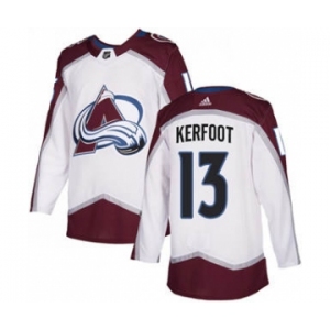 Men's Colorado Avalanche #13 Alexander Kerfoot White Road Stitched Hockey Jersey