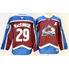 Men's Colorado Avalanche #29 Nathan MacKinnon Burgundy 2024-25 With A Patch Stitched Jersey
