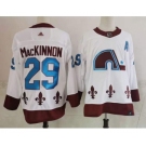 Men's Colorado Avalanche #29 Nathan MacKinnon White 2021 Retro Stitched NHL Jersey