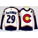 Men's Colorado Avalanche #29 Nathan MacKinnon White Alternate With A Patch Reverse Retro Stitched Jersey