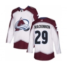 Men's Colorado Avalanche #29 Nathan MacKinnon White Road Stitched Hockey Jersey