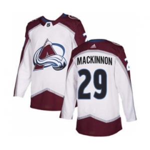 Men's Colorado Avalanche #29 Nathan MacKinnon White Road Stitched Hockey Jersey