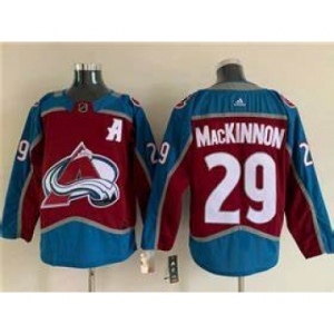 Men's Colorado Avalanche #29 Nathan MacKinnon With A Ptach Burgundy Stitched Jersey