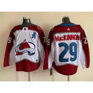 Men's Colorado Avalanche #29 Nathan MacKinnon With A Ptach White Stitched Jersey