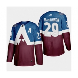 Men's Colorado Avalanche #29 Nathan Mackinnon 2020 Stadium Series Burgundy Stitched Hockey Jersey