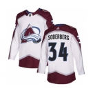 Men's Colorado Avalanche #34 Carl Soderberg White Road Stitched Hockey Jersey