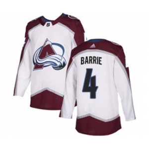 Men's Colorado Avalanche #4 Tyson Barrie White Road Stitched Hockey Jersey