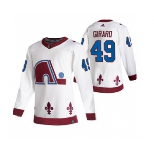 Men's Colorado Avalanche #49 Samuel Girard White 2020-21 Reverse Retro Alternate Hockey Jersey