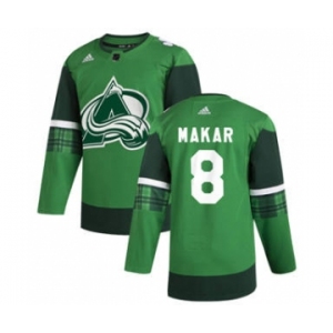 Men's Colorado Avalanche #8 Cale Makar 2020 St. Patrick's Day Stitched Hockey Jersey Green