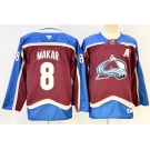 Men's Colorado Avalanche #8 Cale Makar Burgundy 2024-25 With A Patch Stitched Jersey