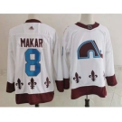 Men's Colorado Avalanche #8 Cale Makar White 2021 Retro Stitched NHL Jersey