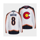 Men's Colorado Avalanche #8 Cale Makar White 2022-23 Reverse Retro Stitched Jersey