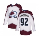 Men's Colorado Avalanche #92 Gabriel Landeskog White Road Stitched Hockey Jersey