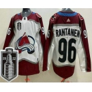 Men's Colorado Avalanche #96 Mikko Rantanen White 2022 Stanley Cup Stitched Jersey