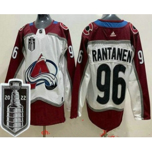 Men's Colorado Avalanche #96 Mikko Rantanen White 2022 Stanley Cup Stitched Jersey