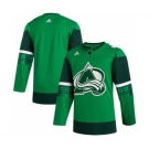 Men's Colorado Avalanche Blank 2020 St. Patrick's Day Stitched Hockey Jersey Green