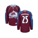 Men's Reebok Colorado Avalanche #25 Mikhail Grigorenko Authentic Burgundy Red Home NHL Jersey