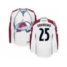 Men's Reebok Colorado Avalanche #25 Mikhail Grigorenko Authentic White Away NHL Jersey