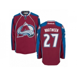 Men's Reebok Colorado Avalanche #27 Andreas Martinsen Authentic Burgundy Red Home NHL Jersey