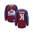 Men's Reebok Colorado Avalanche #31 Calvin Pickard Authentic Burgundy Red Home NHL Jersey