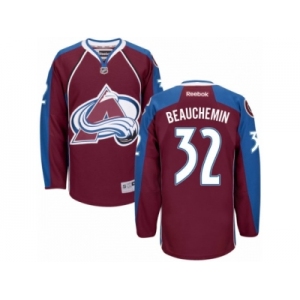 Men's Reebok Colorado Avalanche #32 Francois Beauchemin Authentic Burgundy Red Home NHL Jersey