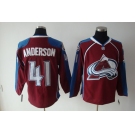 nhl colorado avalanche #41 anderson (red blue)