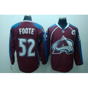 nhl colorado avalanche #52 foote (red blue)