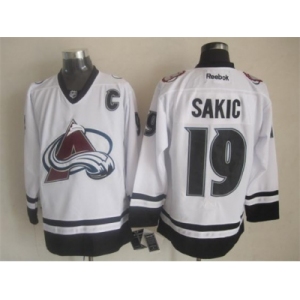 nhl jerseys colorado avalanche #19 joe sakic white-black