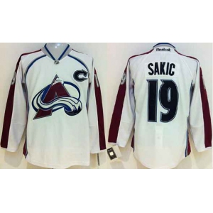 nhl jerseys colorado avalanche #19 sakic white[patch C]