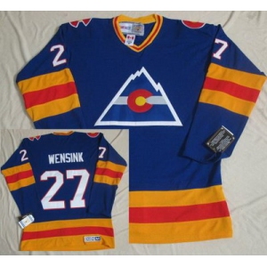 nhl jerseys colorado avalanche #27 wensink blue(ccm throwback)