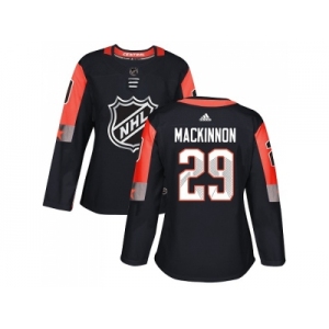 Women Adidas Colorado Avalanche #29 Nathan MacKinnon Black 2018 All-Star Central Division Authentic Stitched NHL Jersey