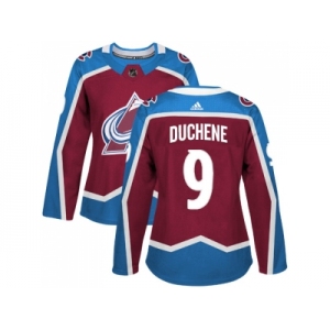 Women Adidas Colorado Avalanche #9 Matt Duchene Burgundy Home Authentic Stitched NHL Jersey