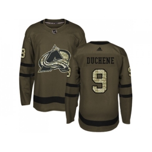 Youth Adidas Colorado Avalanche #9 Matt Duchene Green Salute to Service Stitched NHL Jersey