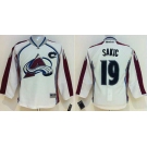 youth nhl jerseys colorado avalanche #19 sakic white[patch C]