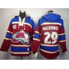 nhl jerseys colorado avalanche #29 mackinnon red-blue[pullover hooded sweatshirt]